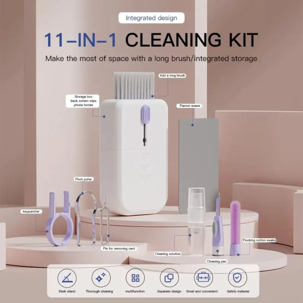 New 11 in 1 Keyboard Cleaning Kit Cleaner Electronics Earphone Cleaning Pen Multifunction Dust Brush Cleaning Tool