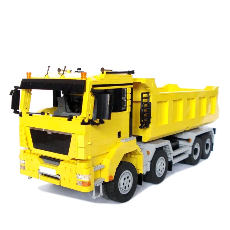 MOC-2918 3221 City Rescue Excavator Trailer Engineering Truck Dump Truck Building Block Model Set Set Kids Birthday Toy Gift