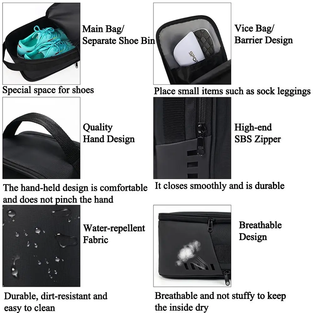 Multifunctional Large Capacity Shoe Storage Bags Waterproof Portable Sneaker Bag Foldable Black Shoes Organizer Clothing Bag