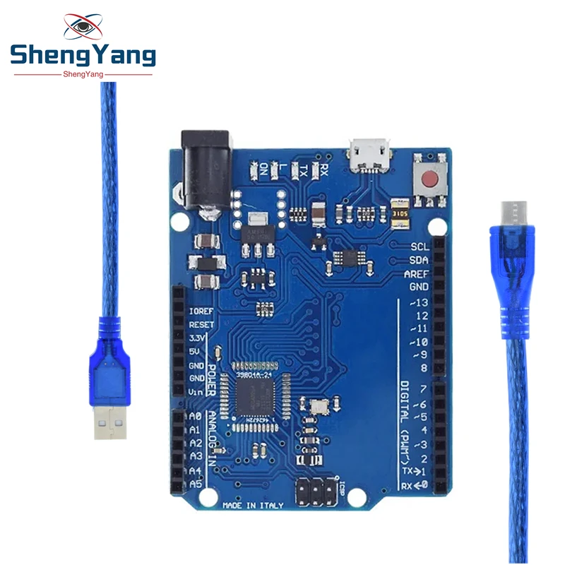 Макетная плата TZT Leonardo R3 с микроконтроллером Atmega32u4, макетная плата с USB-кабелем, совместимая с Arduino, стартовый комплект «сделай сам»