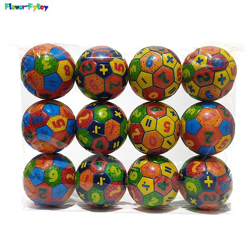 1PC 6.3CM solido morbido elastico palla per bambini prima infanzia educazione decompressione giocattoli da calcio digitali colore casuale