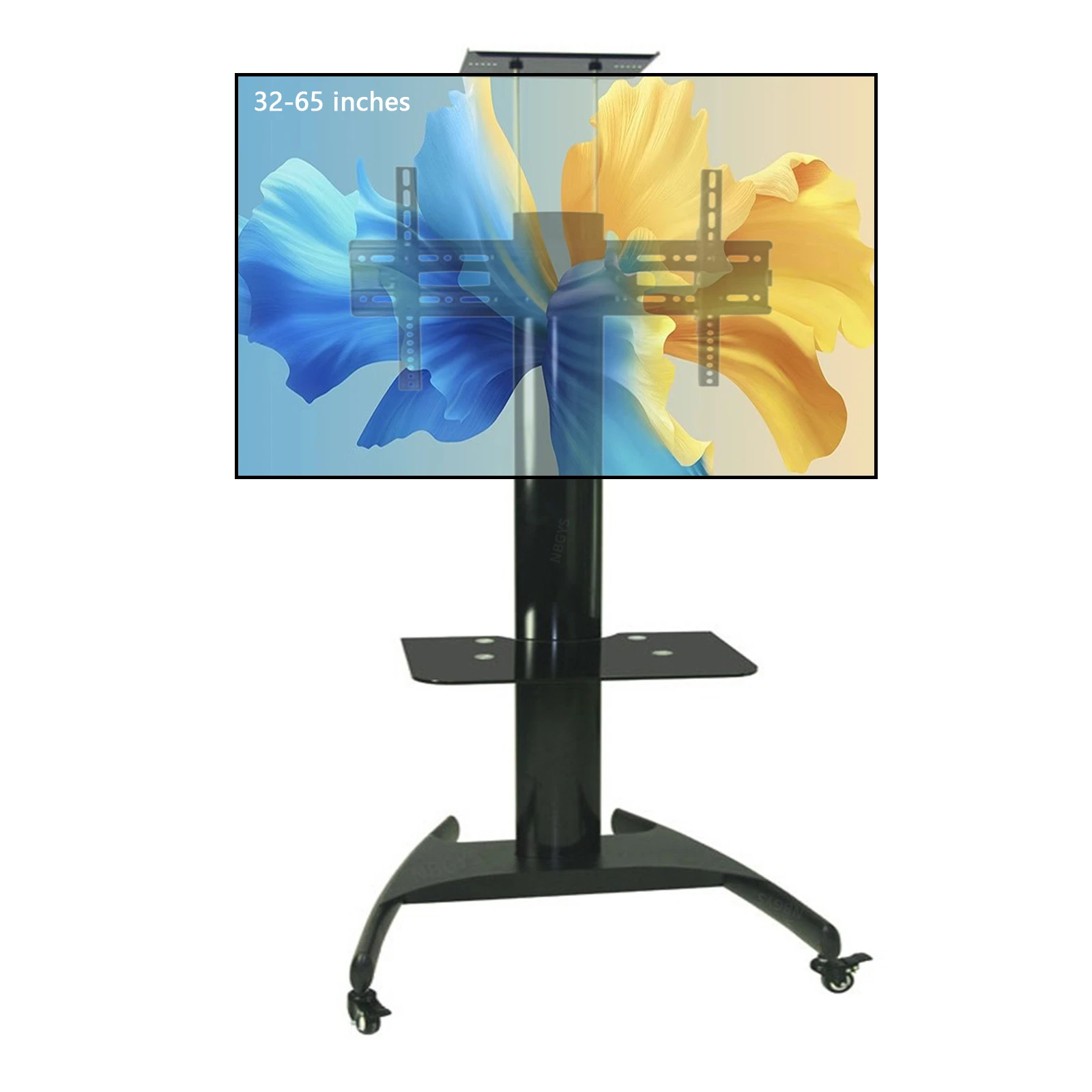 

T001-2 TV Bracket Display Movable Floor Trolley Display Shelf Video Conference Floor-Type Push Rack