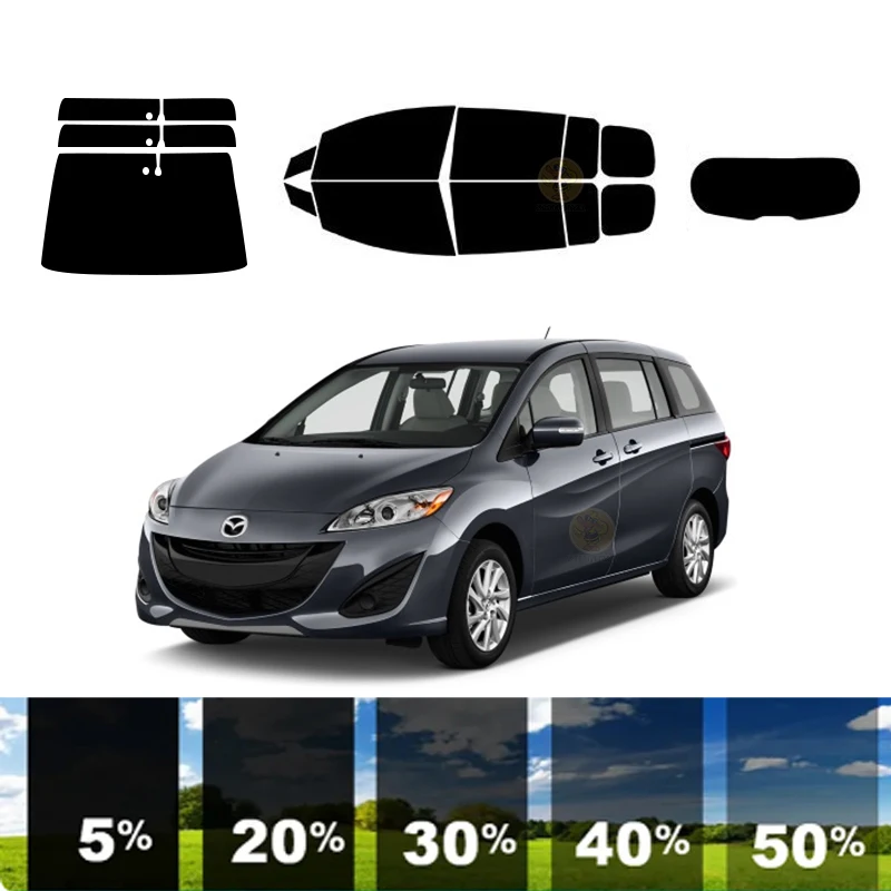 

precut Removable Window Tint Film For Car 100% UVR 5%-70%VLT Heat Insulation Carbon ﻿For MAZDA MAZDA5 4 DR HATCH 2012-2017