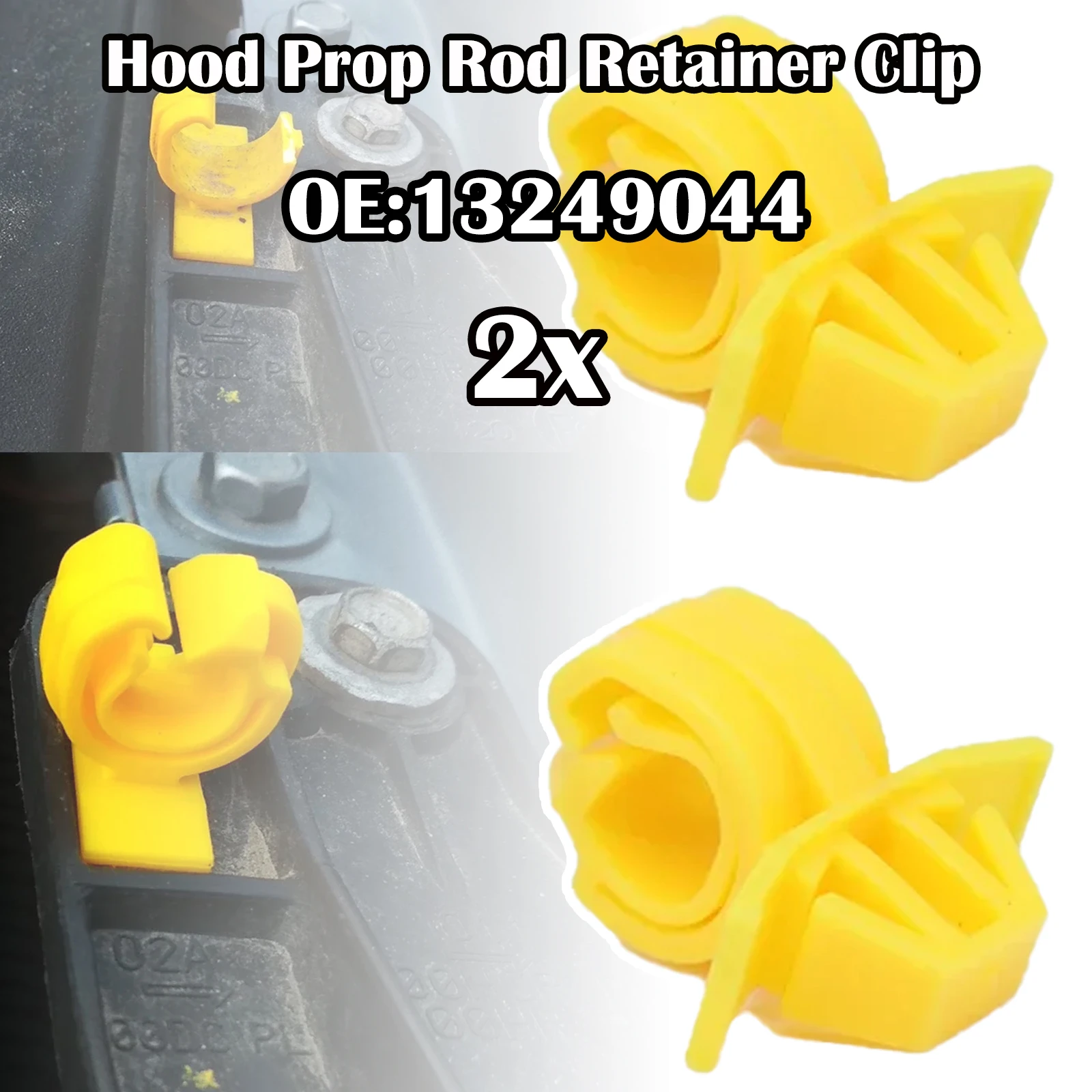 

2X Bonnet Cable Lock Stay Clip Retainer Hood Strut Prop Rod Holder Fastener for Opel Vauxhall Holden Astra K 1180964 1180008 Car