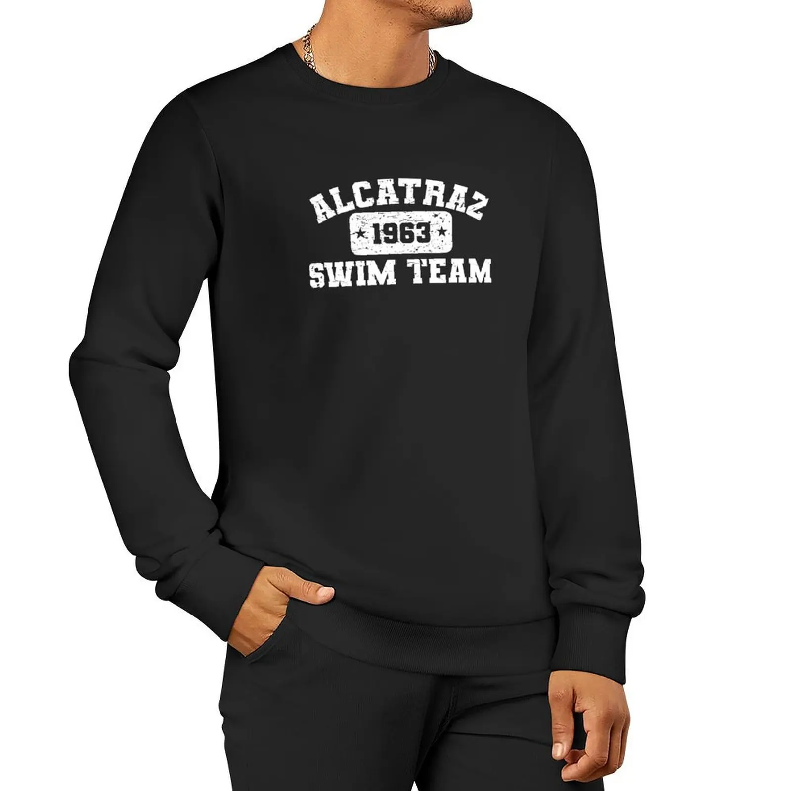 

Alcatraz Swim Team - винтажный пуловер с капюшоном, одежда в стиле аниме, мужская одежда, мужские толстовки