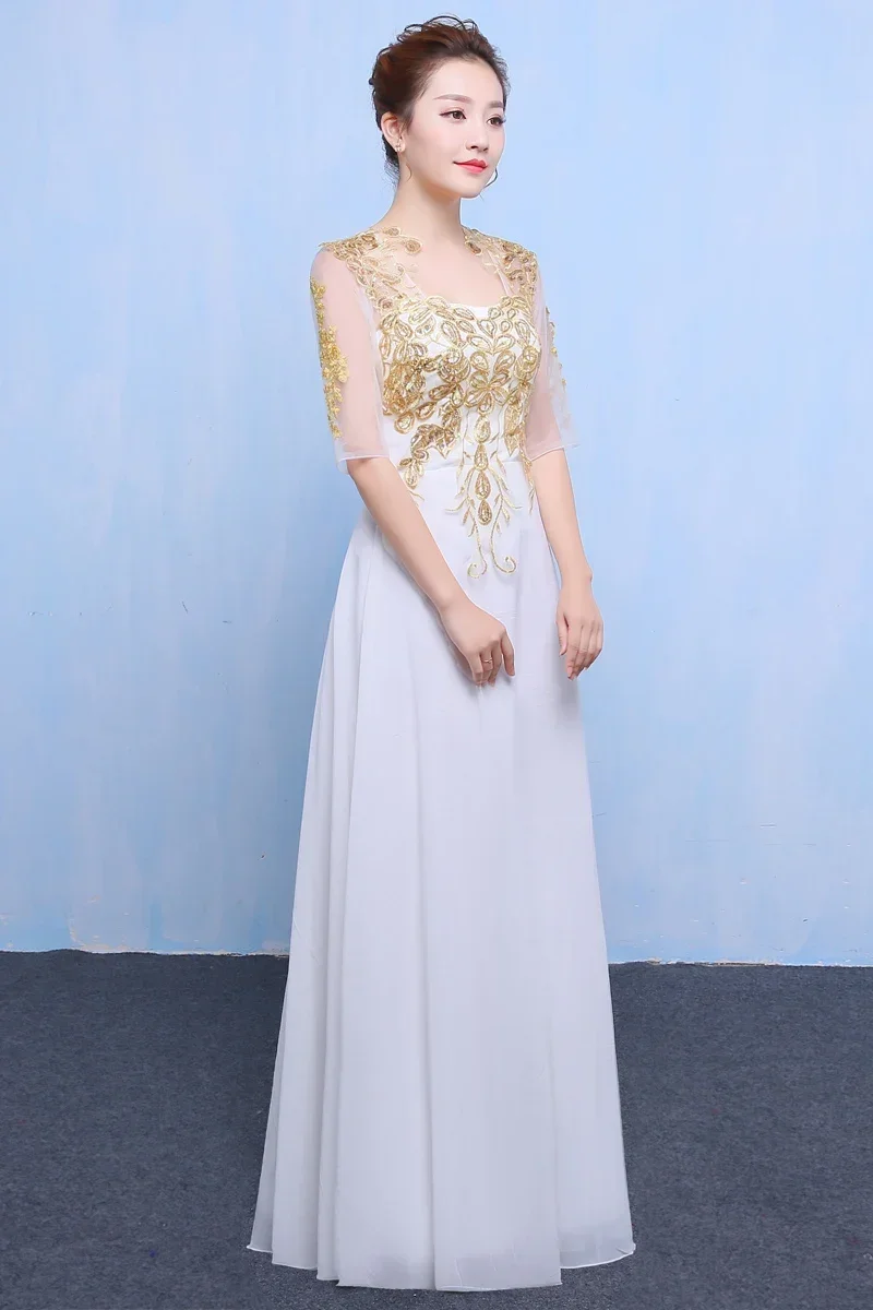 성인 여성 코러스 의상, 발표자 원피스, 원피스 스커트 원피스, 새로운 공연