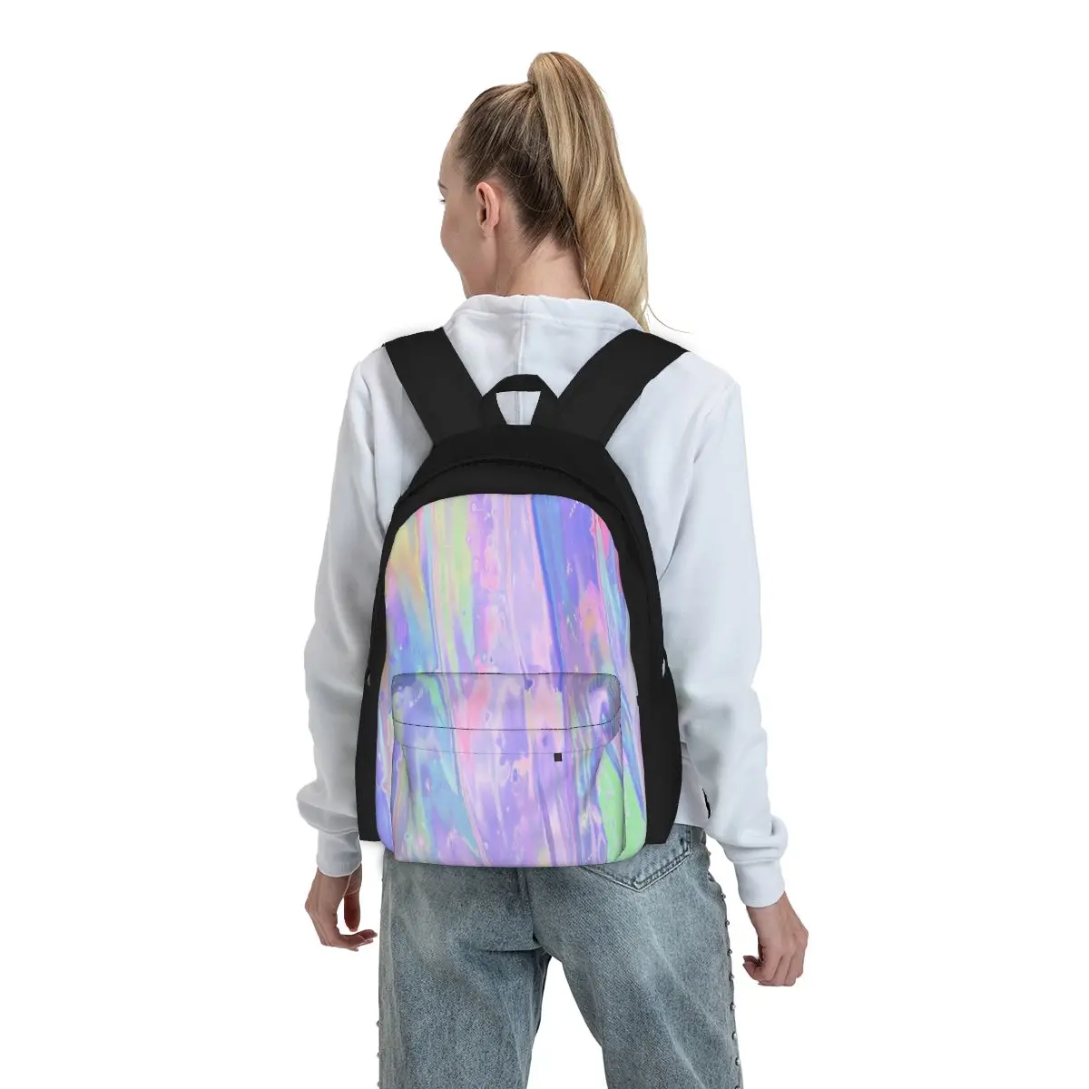 Mochilas Iridescent Dreams para meninos e meninas, mochilas escolares infantis, mochila infantil dos desenhos animados, bolsa de ombro para laptop