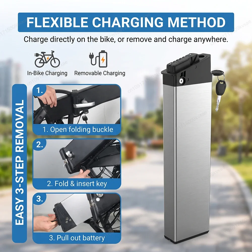 High Capacity 48V 17Ah 36V 15Ah Ebike Battery DCH-006 Foldable Li-ion Pack for Samebike XWXL09 LO26 for Bezior X1000 X1500
