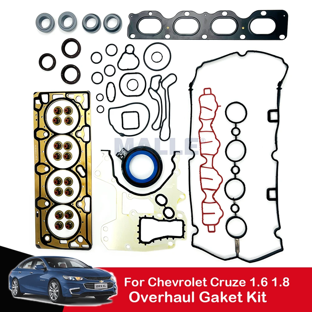 

For GM Chevrolet Aveo Cruze 1.6 1.8L Sonic Pontiac Vauxhall Opel Astra Engine Overhaul Gasket Rebuilding Kit 55568528 55568529