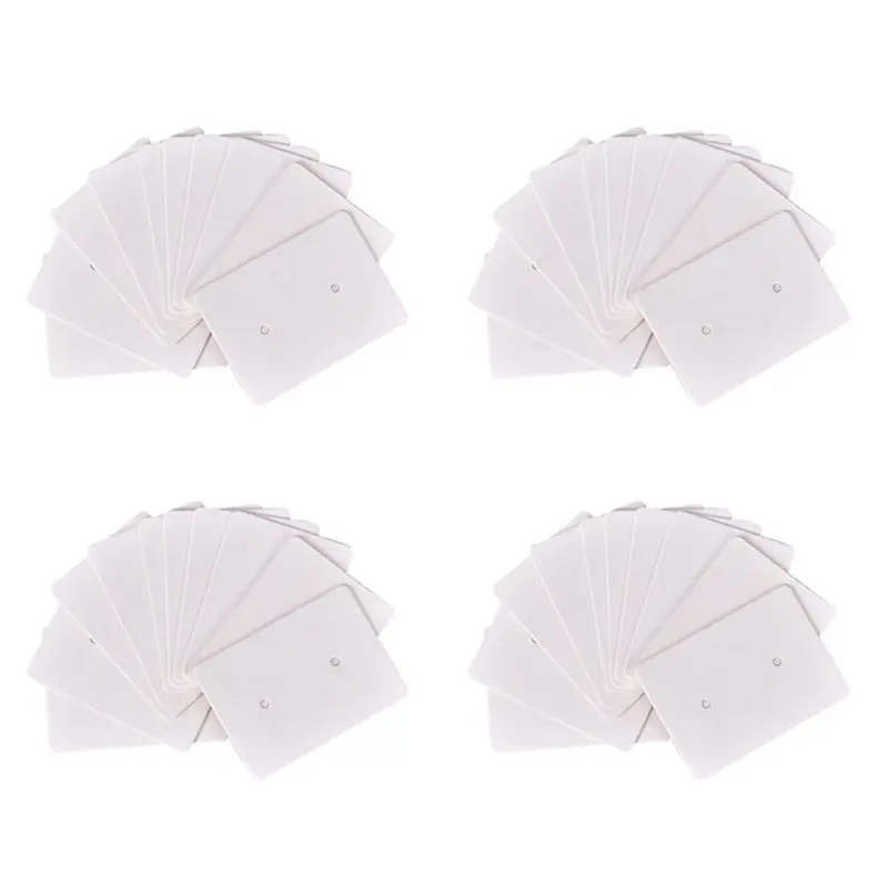 

A95D-400Pcs Blank Earrings Ear Studs Tag Paper Display Card Hanging Jewelry White