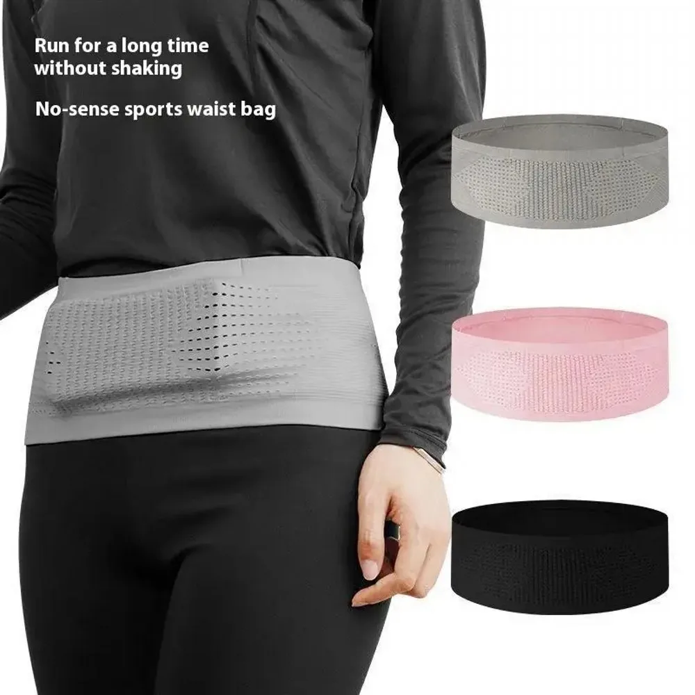 Seamless Invisible Running Sports Fanny Pack Gym Waist Belt Bag Lightweight Breathable Phone Bag Unisex Running Waist Bag