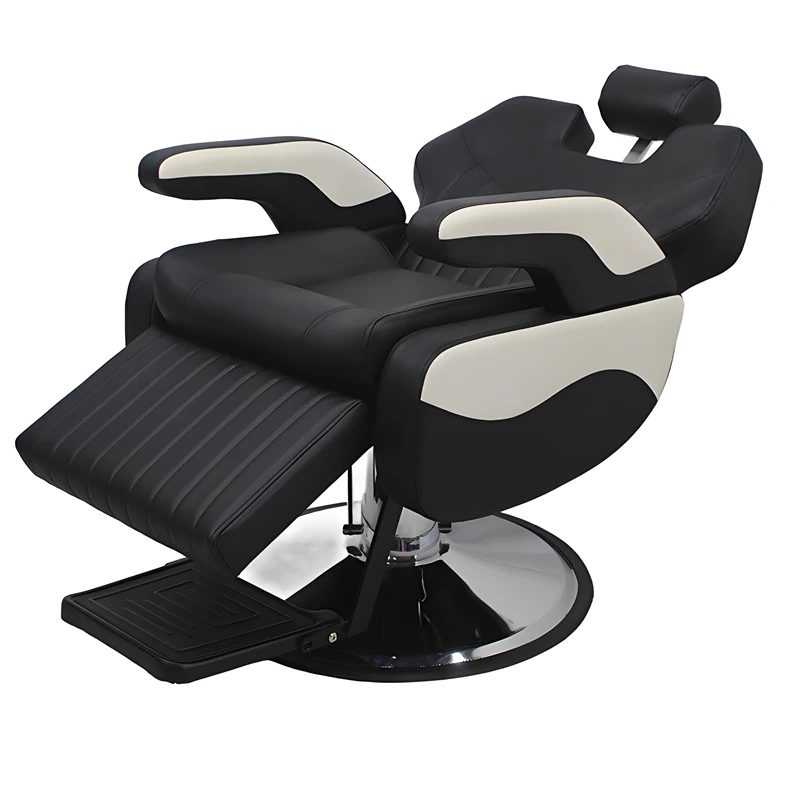 

Modern Luxury Hydraulic Professional Barber Chair Heavy Duty Leather Hand Black Reclining Styling Salon Chair