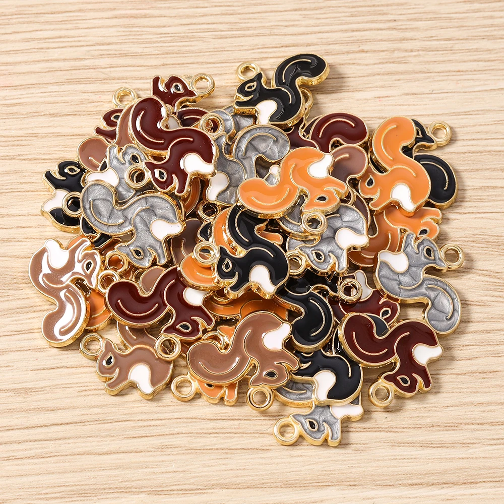 Tusember 20 Stück 13 x 31 mm niedliche Eichhörnchen-Anhänger für die Schmuckherstellung, Halsketten, Ohrringe, Armbänder, DIY-Handarbeitsbedarf – Detail 3