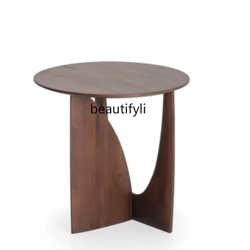 

yj Simple Solid Wood round Side Table Small Coffee Table Sofa Side Table Nordic round Table Bedside Table