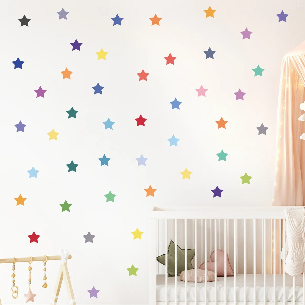 3Pcs Colorful Star Furniture Wall Stickers for Windows Door Kids Room Bedroom Decoration Children\'s Room Decor Living Room DIY