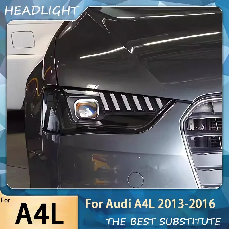 Suitable for Audi A4L 2013-2016 Headlight Assembly Conversion: LED Daytime Running Lights, Sequential Turn Signals, LED Projecto