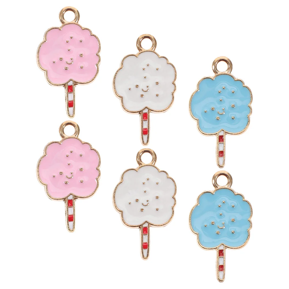 

6 Pcs Delicate Pendant Marshmallows Kit Alloy Star Beads for Bracelets Adorable Earring Charm