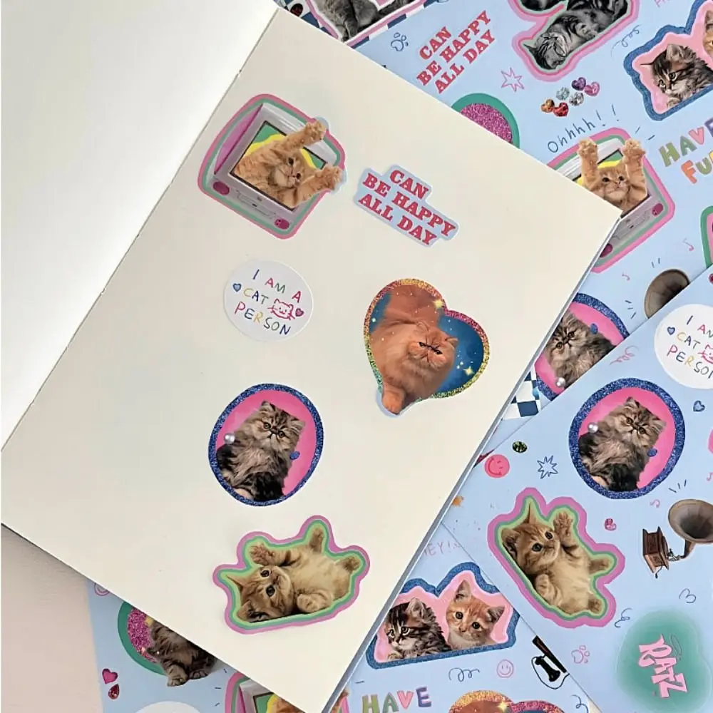 2pcs DIY Notebook Paper Cartoon Animals Sticker Animals Cartoon Graffiti Luggage Sticker Bear Y2K Cat DIY Decals Laptop