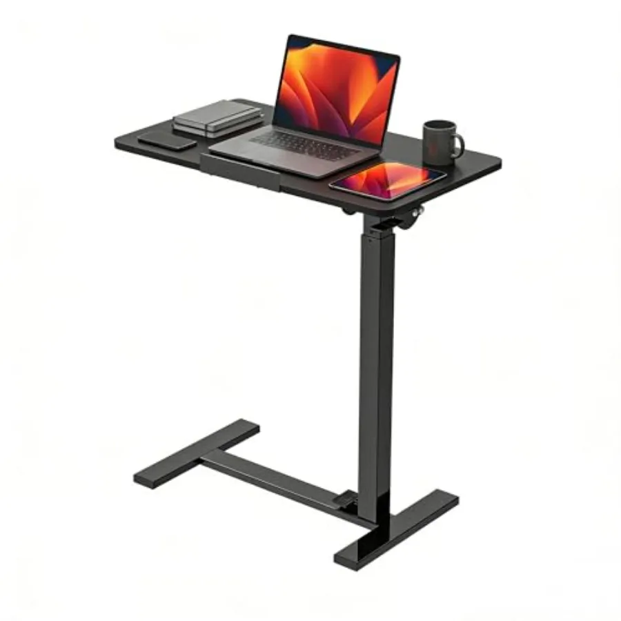 

Mobile Standing Desk for Bed, Couch, Office, Sofa Height-Adjustable Pneumatic Lift Computer Cart, Portable Workstation in Black