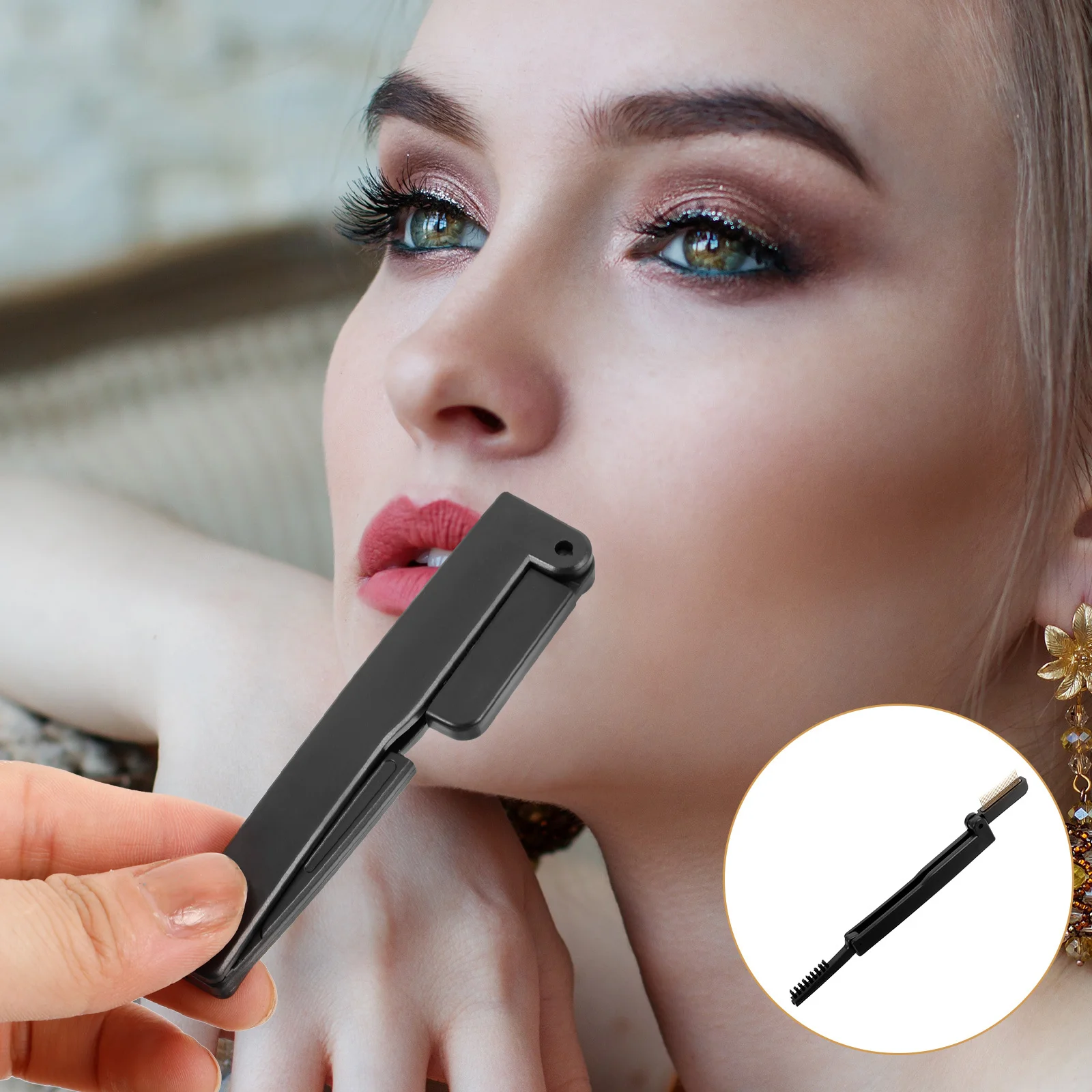 Peigne à cils pliant, séparateur de cils, brosse à sourcils double face, applicateur de Mascara, outil d'extension de cils léger et Portable
