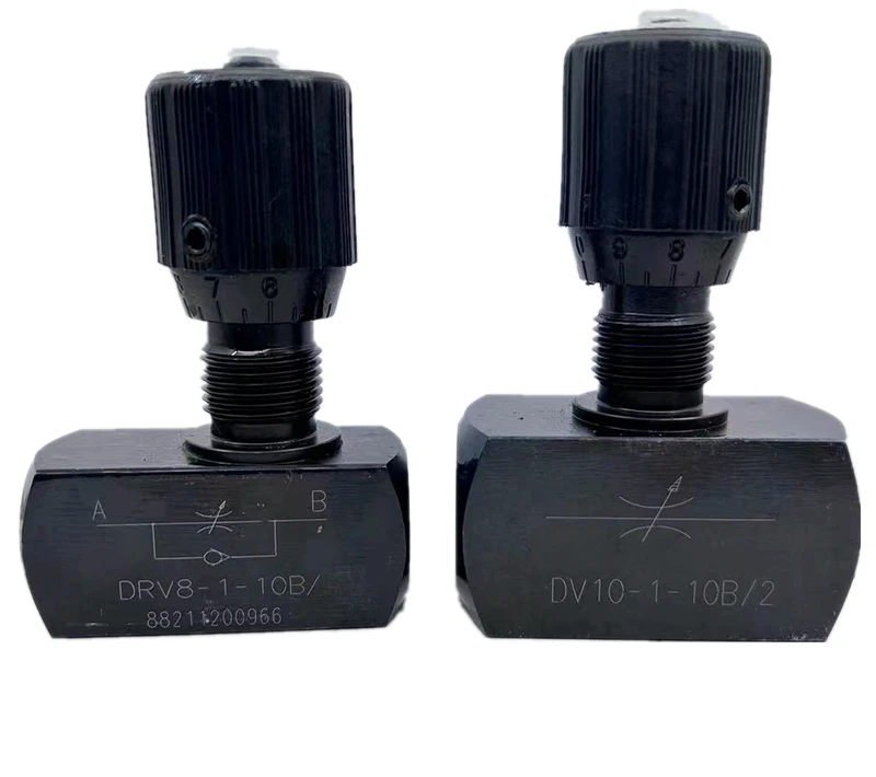 Unidirectional throttle valve hydraulic pipe type double stop valve DV8-1-10B/2 plate DVP8 DRV10 12DRVP16