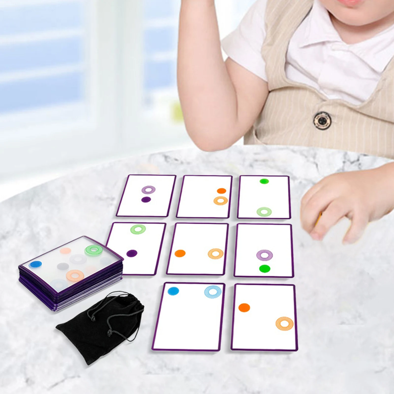 ของเล่น Montessori Overlap การ์ดเกมตรรกะตรรกะเกมการศึกษาของเล่นเด็กของเล่นเด็กเกมวันเกิดสำหรับเด็กของขวัญ