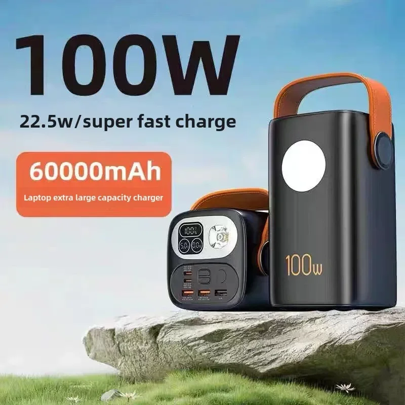 Power Bank 60000 MAh 100W Super Fast Charging, Large Capacity Charging Laptop Flash Charging BCAK Mobile Power Supply