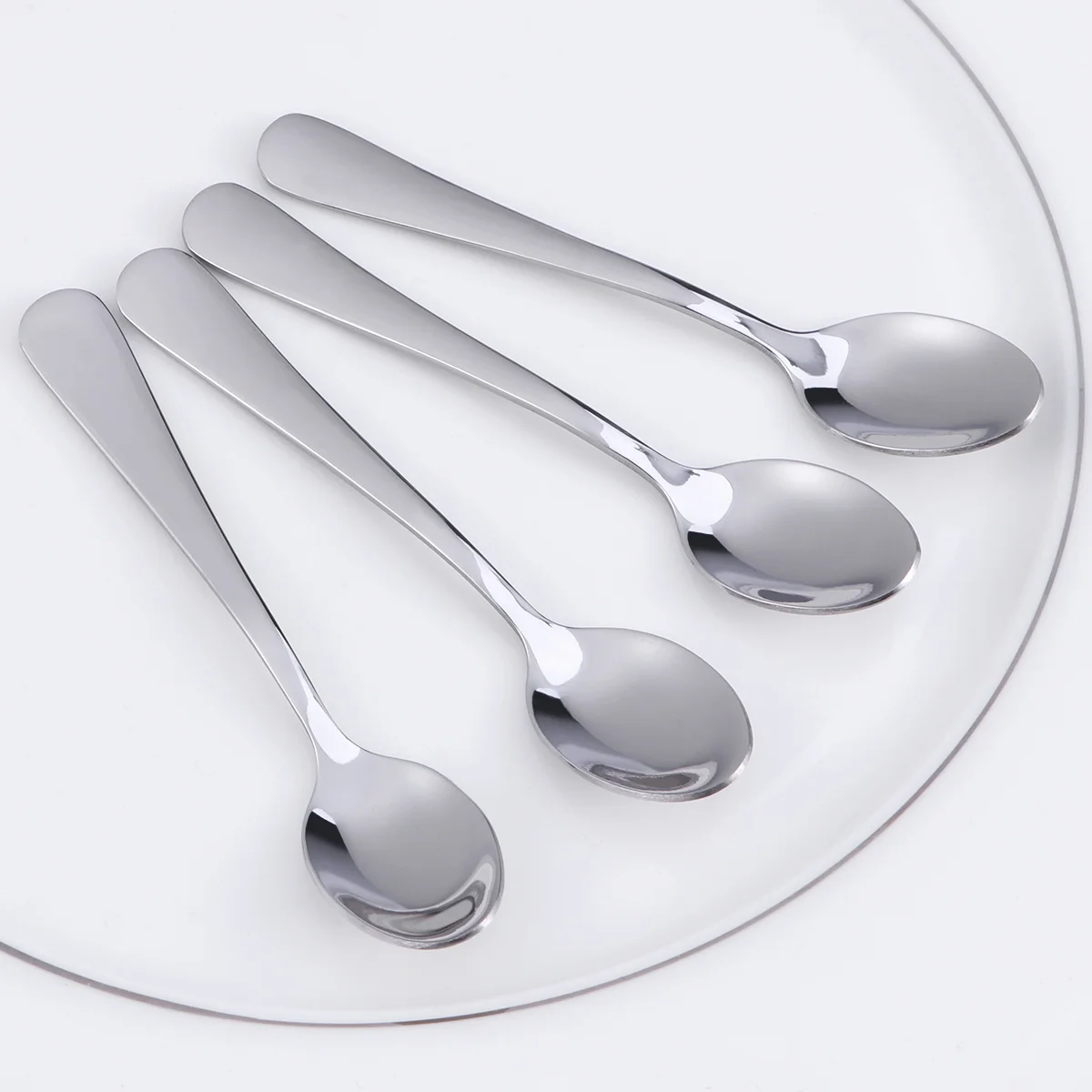 12 Pcs Stainless Steel Coffee Stirring Spoon Premium Mini Ice Cream Spoon Dessert Serving Spoon Kitchen Cutlery Set (105)