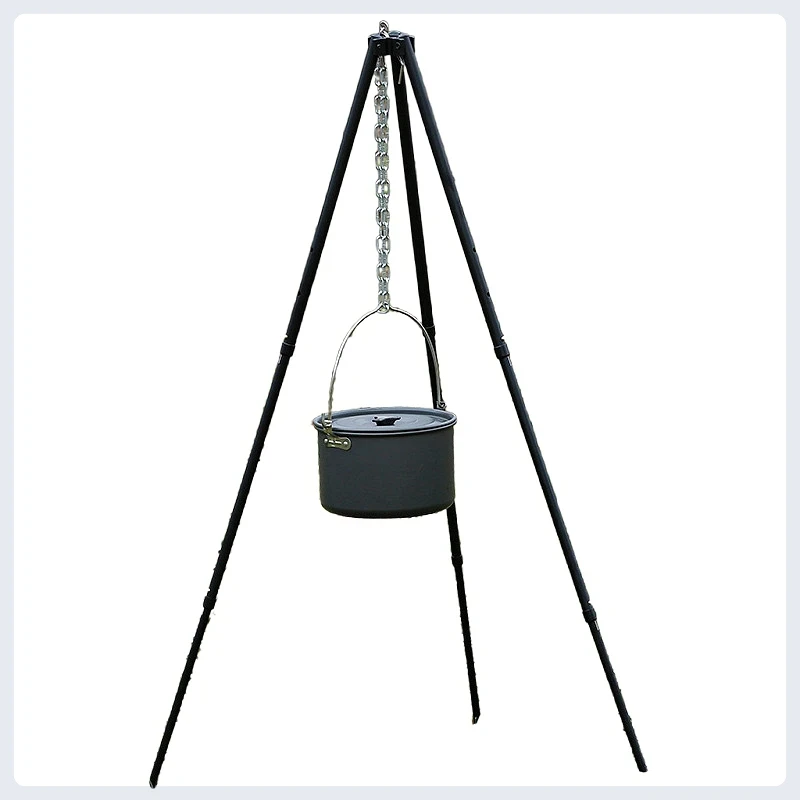 

Outdoor Camping Tripod Rack And Hanging Pot Portable Rack Cookware