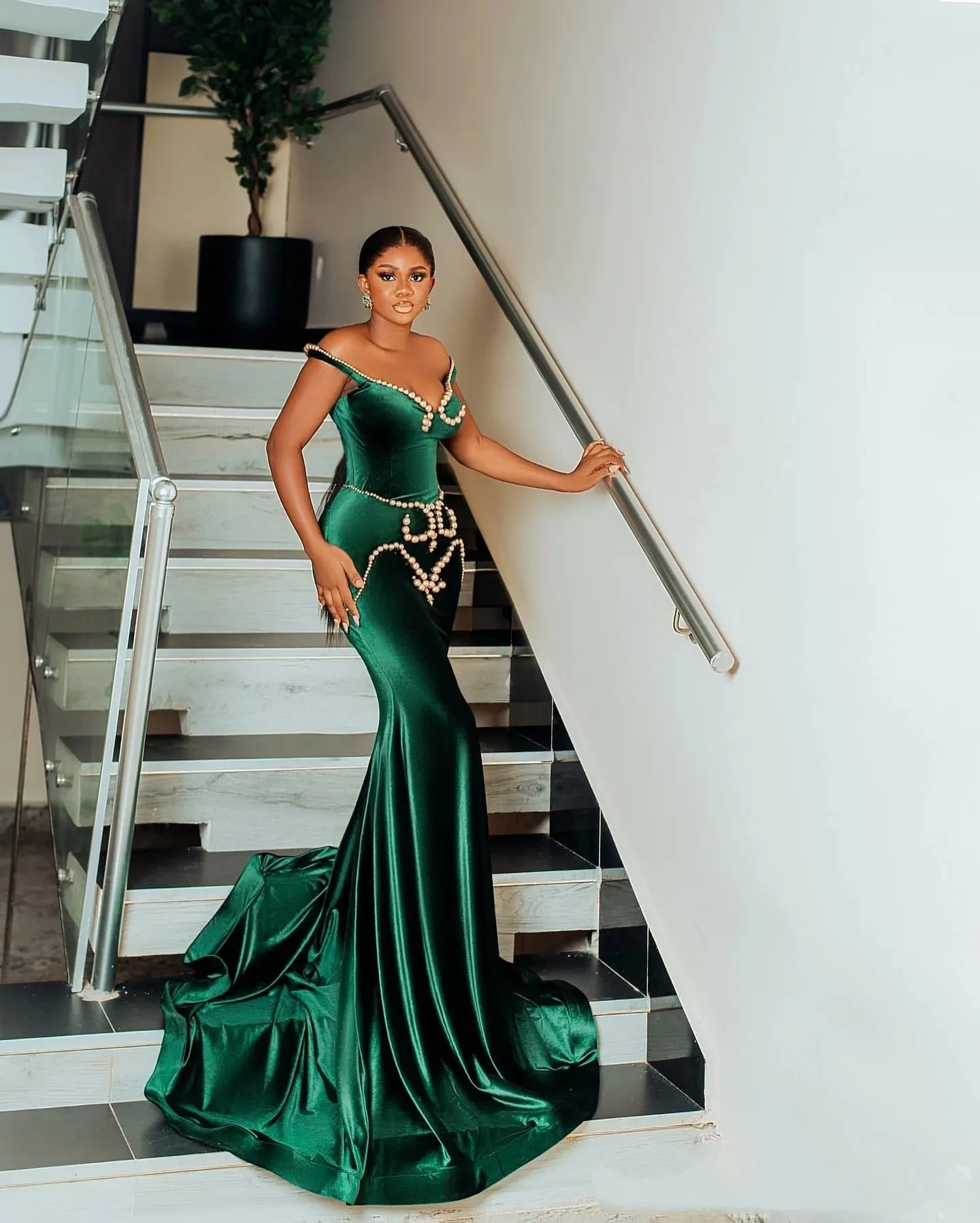 Aangepaste zeemeermin sexy lieverd baljurk fluwelen parel formeel verjaardagsfeestje plus size speciale gelegenheid avondjurk 2025