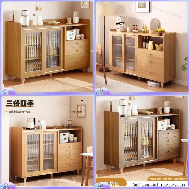 Japanese Style Wall Mounted Side Cabinet Living Room Tea Storage Cupboard Kitchen Organizer Bucket Locker Modern Furniture