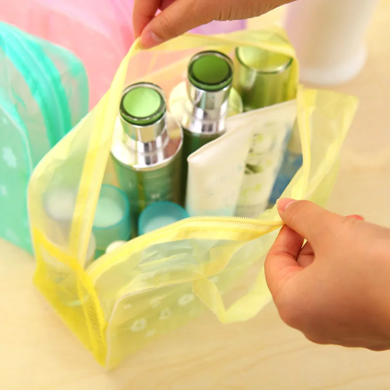 Fragmented Transparent Waterproof Makeup Bag Washing Bathing Supplies Storage Bag for Washing Traveling Portable