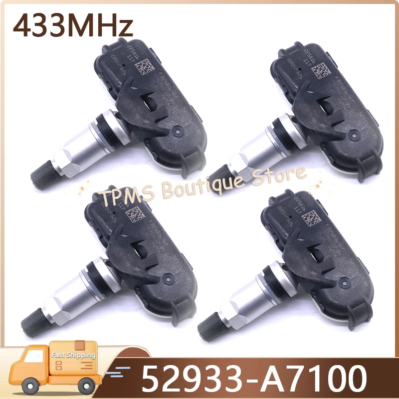 

52933-A7100 52933A7100 Tire Pressure Monitor System TPMS 4pcs 433MHz For Kia K3 2012-2019 Car Accessories