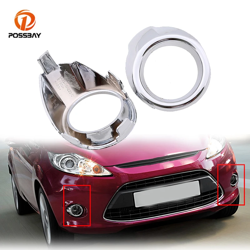 

Автомобильный передний левый/правый бампер POSSBAY, противотуманная модель, оболочка из хромированного АБС-пластика для Ford fiesta 2008 2009 2010 2011