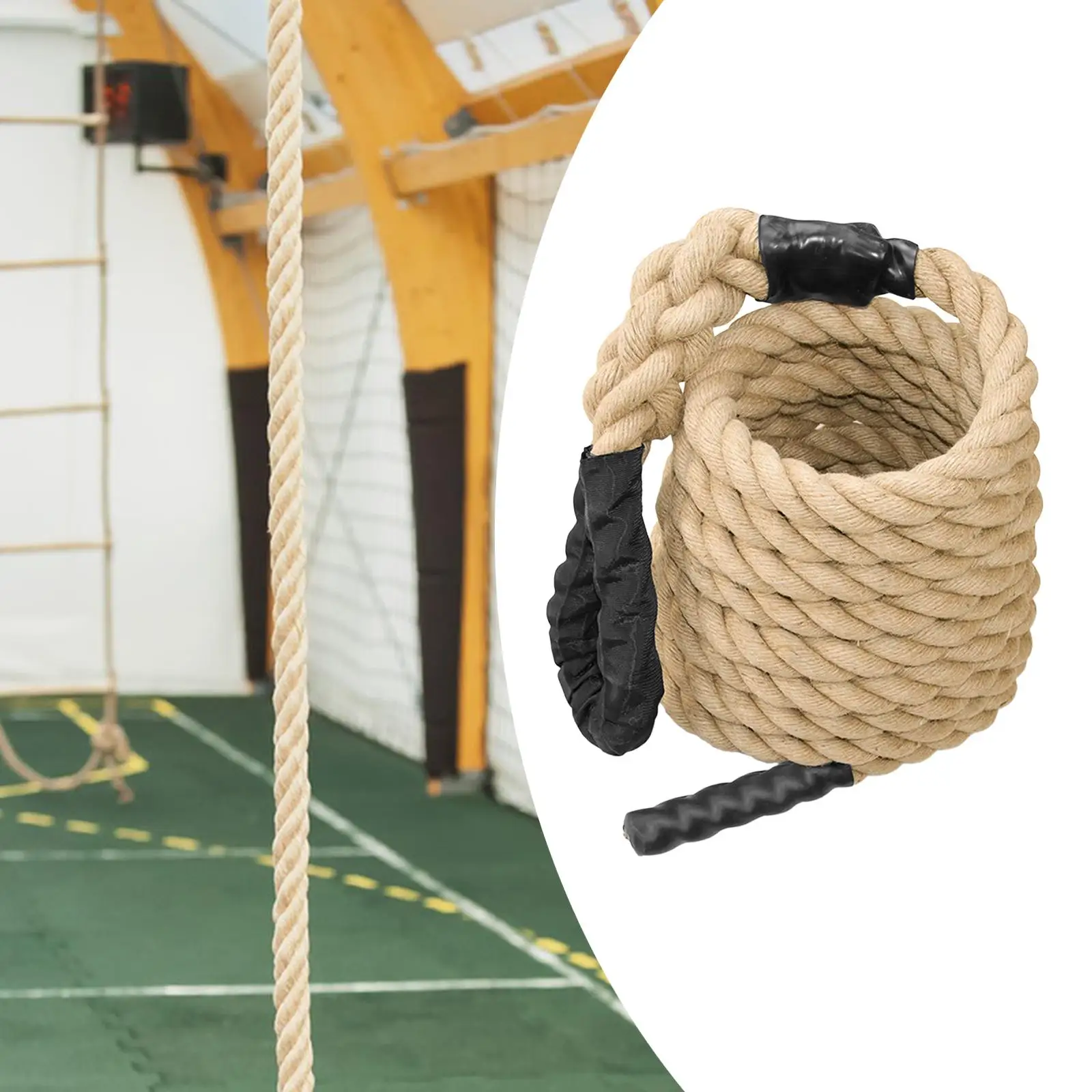 Professional Gym Climbing Rope 1.5'' Diameter Heavy Jute Fitness Workout Rope for Indoor And Outdoor Exercise Sports