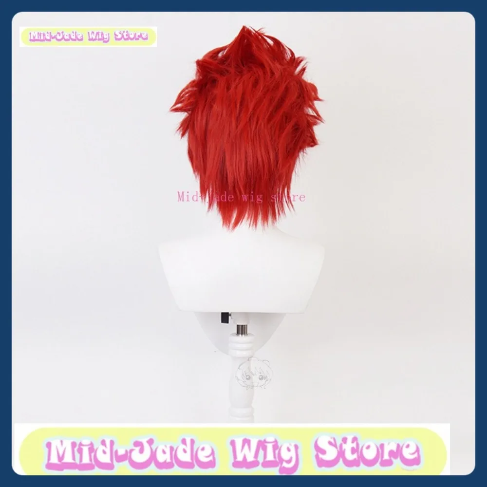 Mid-Jade Wig Store My Hero Academia Kirishima Eijiro Wig Cosplay Permainan Anime Kostum Bermain Peran Alat Peraga Kostum Halloween Synthet