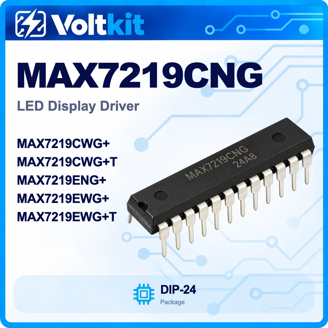 5PCS MAX7219 MAX7219CNG MAX7219CWG DIP-24 SOP-24 Driver IC Chip New Original In Stock Wholesale