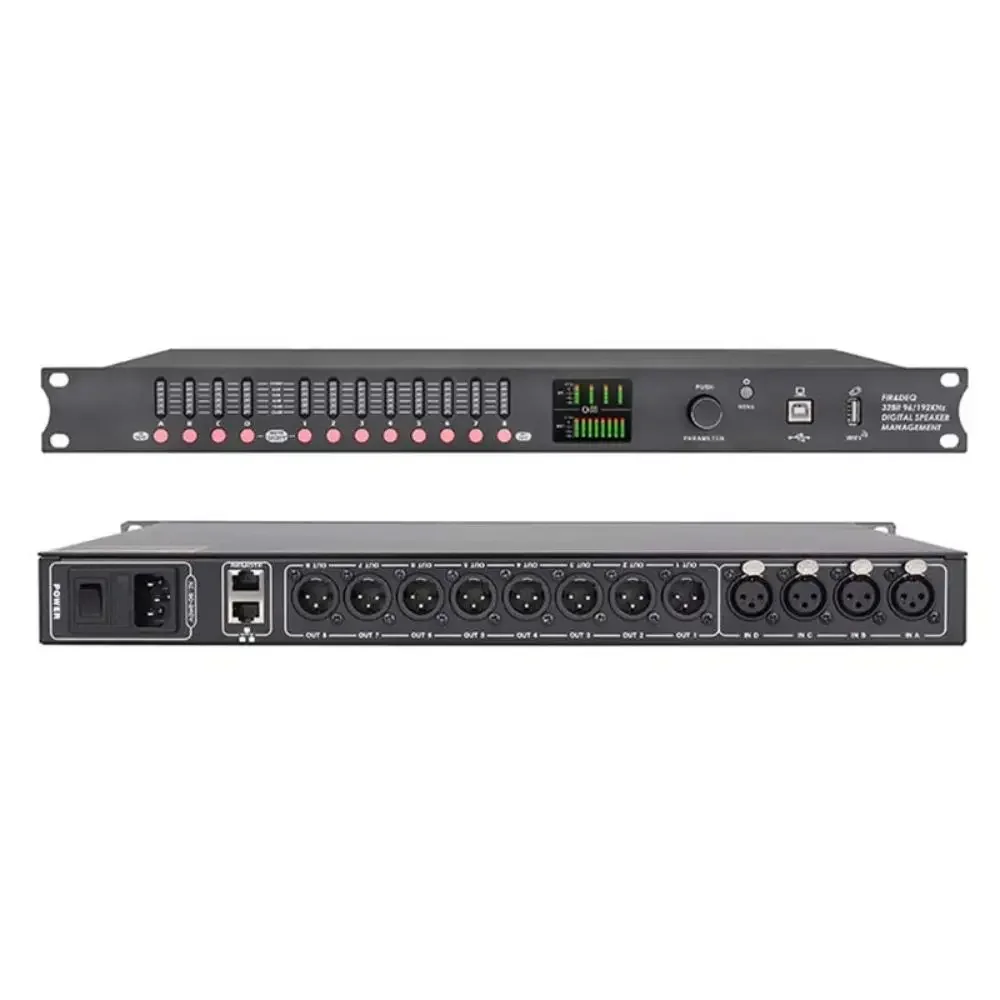 

DP48X Professional Digital Audio Processor 4Input 8Output Drive Rack Procesador With RIR DEQ 192KHZ Sampling Rate Speaker Manage