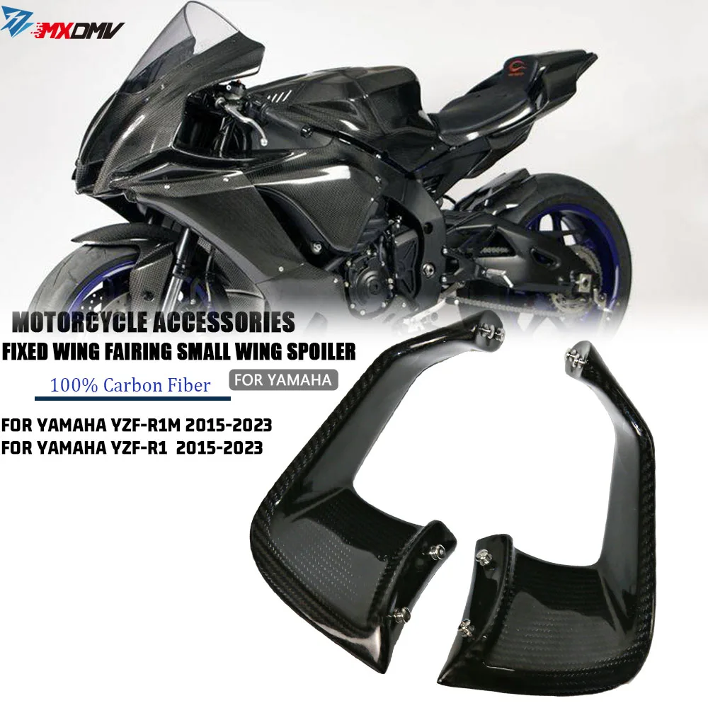 For YAMAHA YZFR1 YZF R1 R1M R6 2015-2023 YZFR6 Motorcycle Accessories Carbon Fiber Fixed Wind Wing Aerodynamic Winglet Fairing