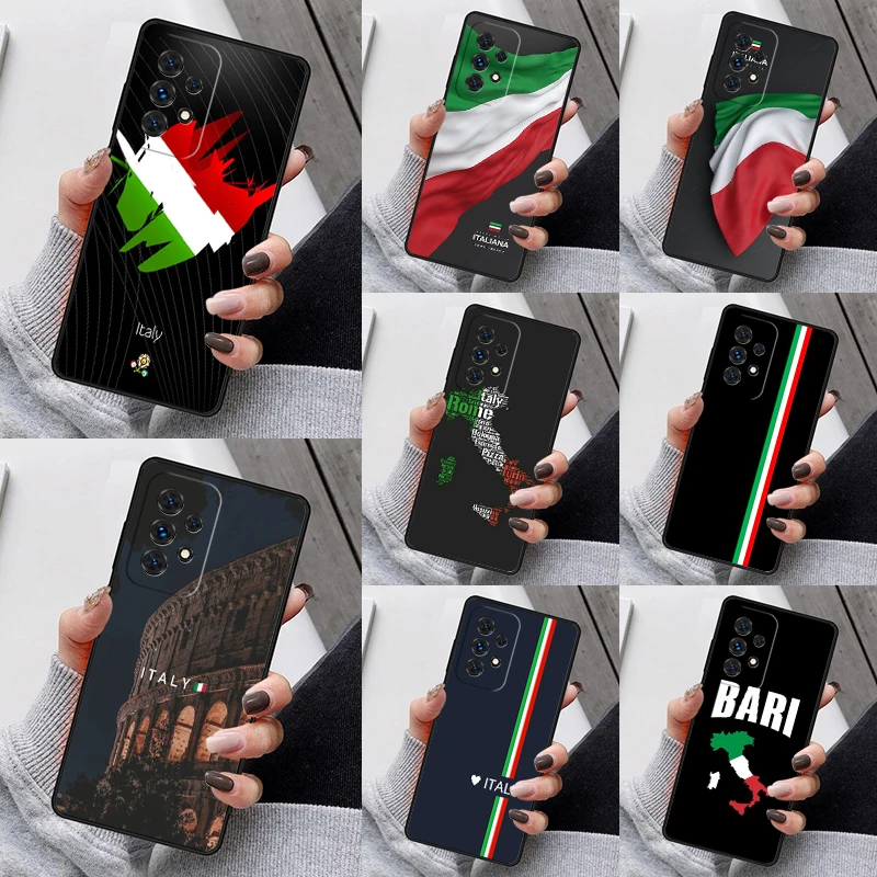 العلم إيطاليا قضية الهاتف لسامسونج غالاكسي S25 S23 S30 S8 S21 S20 FE S24 S22 نوت 10 20 S8 زائد لايت الترا