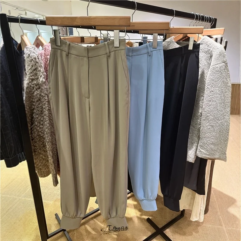 

Torowee 24 New Sle Spor Casual Pants Loose Fit High Waist Cotton Blend Versatile Drapey Loose Hanging All-Match Ladies Tr...
