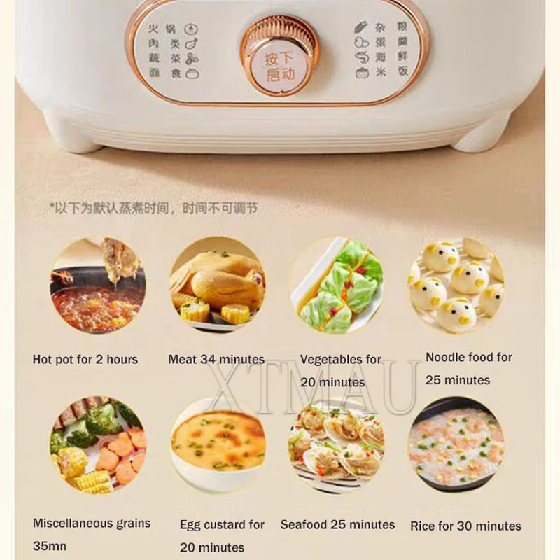 Household Two-Layer Transparent Electric Steamer Steam Pot Cooking Steaming Food Dumplings Pan 220V