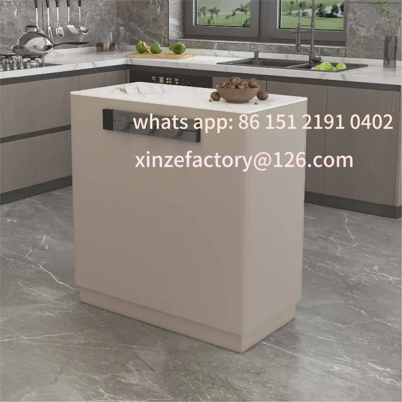 

Customizable Sideboard with Slate Movable Island Modern Simple Wall Integrated Retractable Island