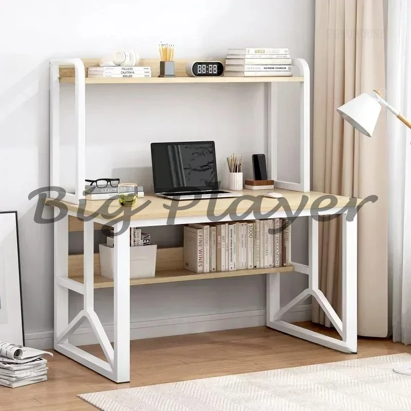 Computer Desktop Desks Home Writing Desk Reading Desk Student Study Desks Table Bedroom Furniture Simple with Bookshelf Table M