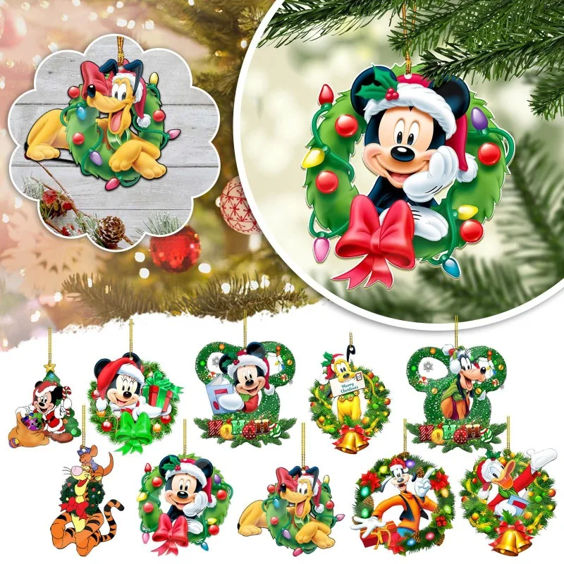 Dsn Juego de 19 Adornos Colgantes para Árbol de Navidad de Mickey y Minnie, Lindos Adornos para Mochila de Mickey Mouse, Decoración para el Hogar, Regalo para Fiestas