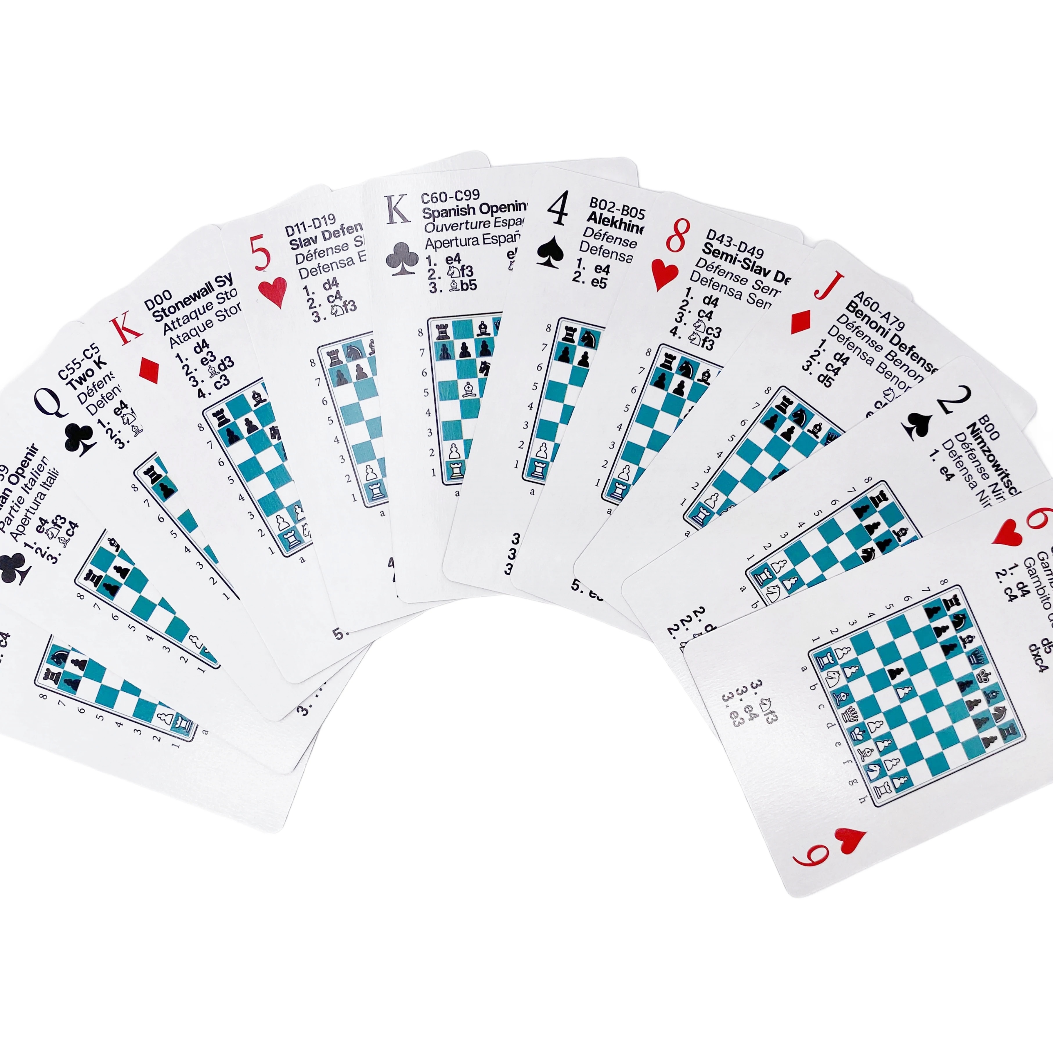 Benoni Chess Opening Cards - Best gift for chess lovers to study chess strategy, tactics, opening moves - ajedrez