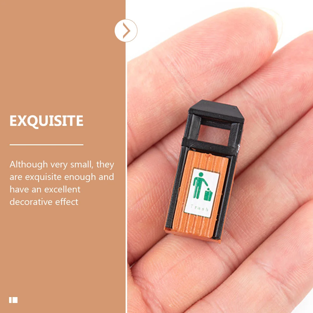 5 Pcs Mini Trash Can DIY Model Small Garbage House Apartment Decoration Decorative Sand Table Abs