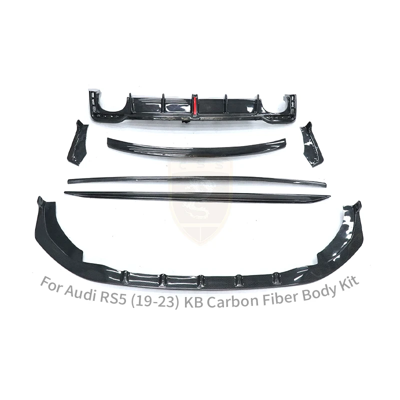 for 2020-2024 KB Style Carbon Fiber Car Body Kit for Audi RS5 Front Lip Side Skirts Rear Diffuser Rear Spoiler Bodykit