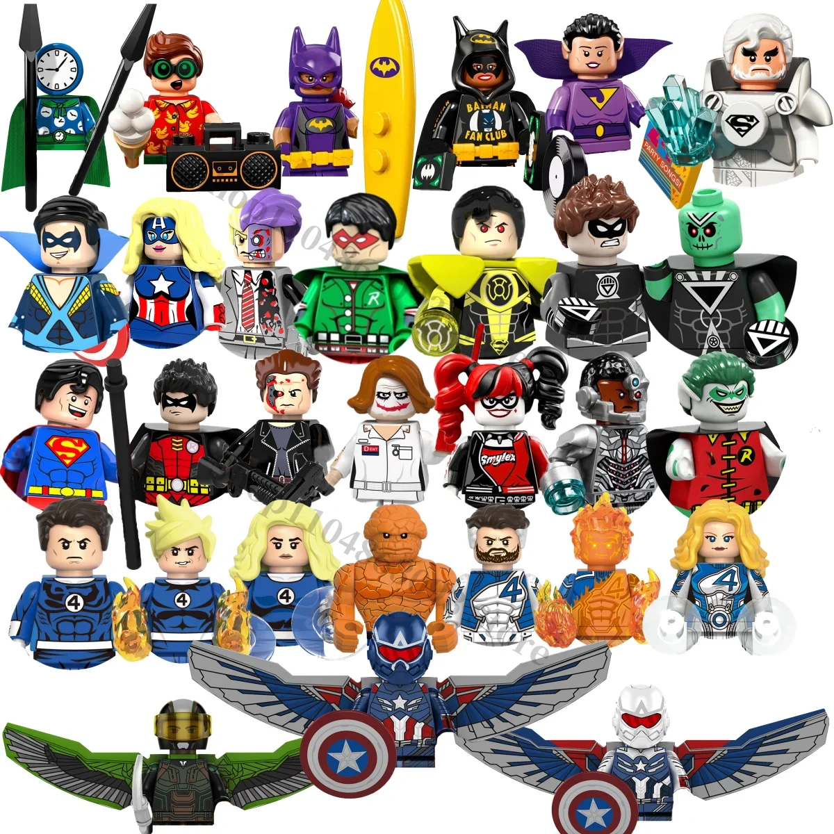 

Superhero Brick toy Mister Fantastic Robin Clown Captain America Anime Mini building blocks children's brick toys gifts