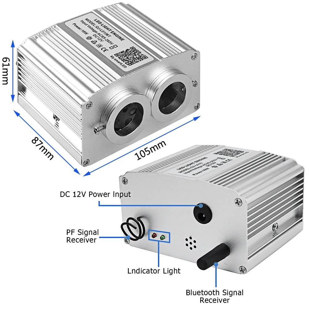 Imagem -06 - Luz de Teto de Fibra Óptica Cabeça Dupla Led Céu Estrelado Twinkle App Music Control 12v Rgbw 16w